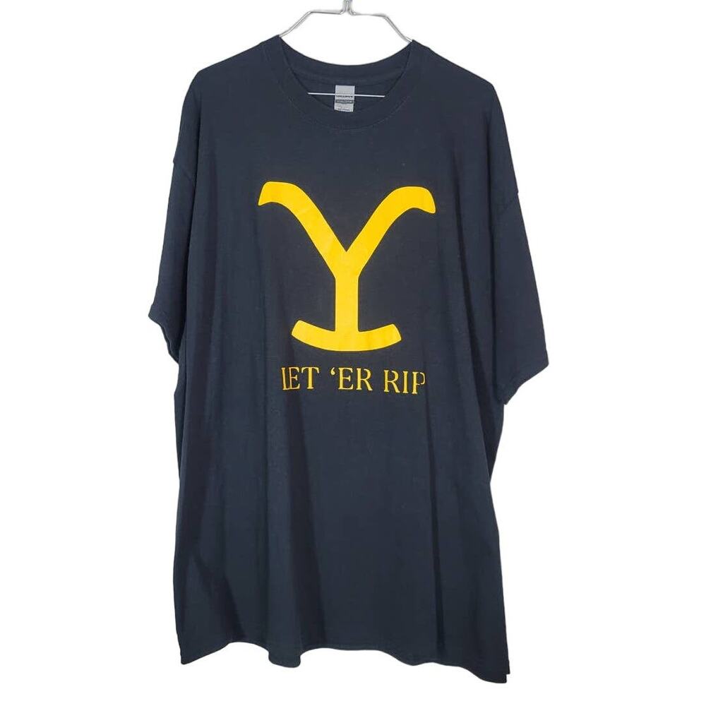 Gildan Ultra Cotton Unisex T-Shirt Black‎ Yellowstone Rip Size 2XL